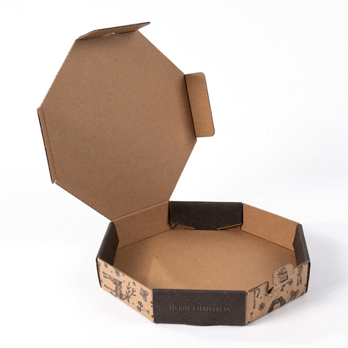 Cutii de pizza din hârtie kraft ondulată, tipărite la comandă cu ridicata, toate dimensiunile 9 10 11 12 14 18 inch